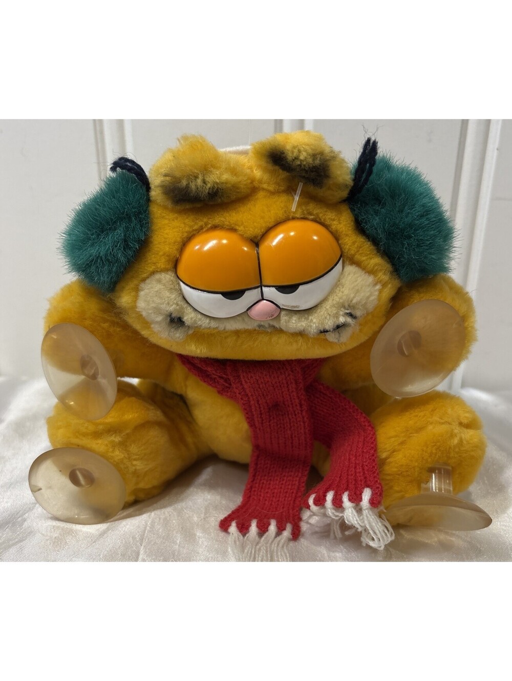 NEW NWOT VTG DAKIN 1981 Garfield Hang On Happy Holidays Christmas Window Plush
